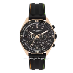 LEE COOPER LC07848.451 Black Rosegold Rubber Strap