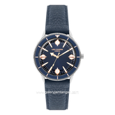 LEE COOPER LC07932.499 Women's Watch Blue Leather Strap
