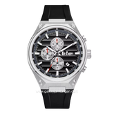 LEE COOPER LC08063.351 Chronograph Black Silver Rubber Strap