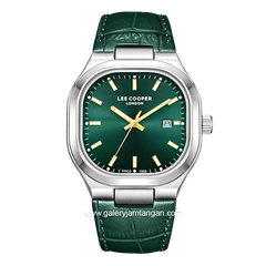 LEE COOPER LC08179.375 Green Silver Leather Strap