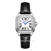 LEE COOPER LC08191.331 Women's Watches Black Silver Leather Strap