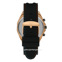 LEE COOPER LC07848.451 Black Rosegold Rubber Strap