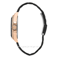 LEE COOPER LC07954.650 Black Rosegold Rubber Strap