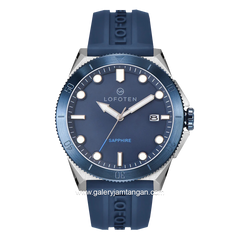 LOFOTEN F-6527M Navy Silver Rubber Strap