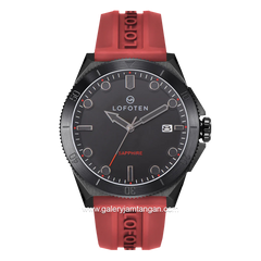 LOFOTEN F-6527M Red Black Rubber Strap