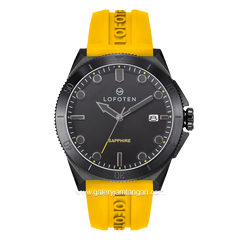 LOFOTEN F-6527M Yellow Black Rubber Strap