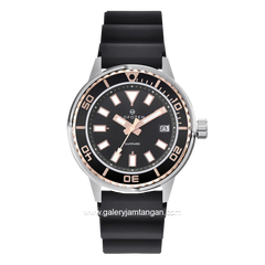 LOFOTEN F-6528MT Black Silver Rubber Strap