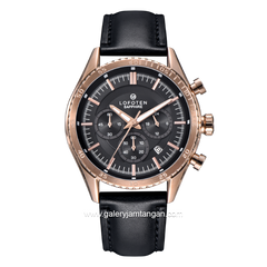 LOFOTEN F-6518MC Black Rosegold Leather Strap