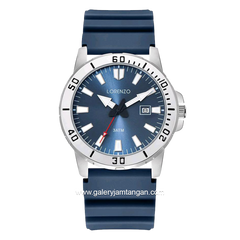 LORENZO R 6105 MT Navy Silver Rubber Strap
