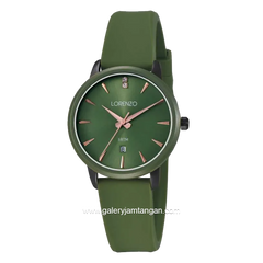 LORENZO R 7127 L Full Green Rubber Strap