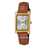 CASIO LTP-1234GLL-7ADF Brown Gold Dial Silver Leather Srap