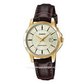Casio General LTP-V004GL-9AUDF Brown Gold Leather Strap