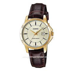 Casio General LTP-V004GL-9AUDF Brown Gold Leather Strap