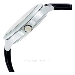 CASIO LTP-V300L-1AUDF Black Silver Dial Black Leather Strap