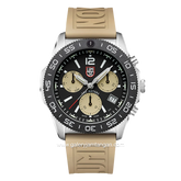 LUMINOX XS.3150 Cream Silver Genuine Rubber Chronograph Swiss Made