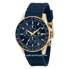 MASERATI SFIDA R8871640004 Navy Gold Chronograph Rubber
