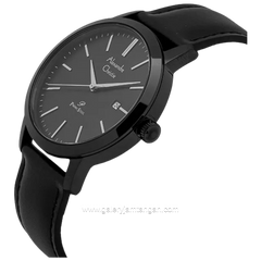 Alexandre Christie Primo AC 1007 MD Black Leather Strap