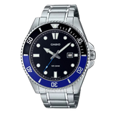 CASIO MDV-107D-1A2VDF Silver Dial Black Stainless Steel Strap