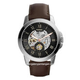 FOSSIL ME3095 Brown Silver Automatic Leather Strap