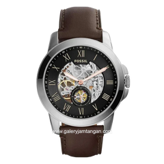 FOSSIL ME3095 Brown Silver Automatic Leather Strap