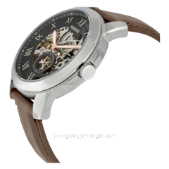 FOSSIL ME3095 Brown Silver Automatic Leather Strap
