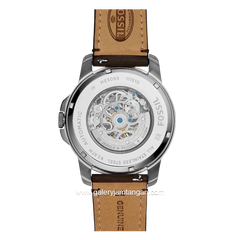 FOSSIL ME3095 Brown Silver Automatic Leather Strap