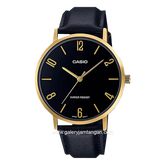 CASIO MTP-VT01GL-1B2UDF Black Gold Leather Strap