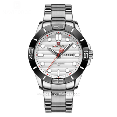 NAVIFORCE NF-9198 Silver Black Stainless Steel