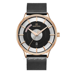 NAVIFORCE NF-3007 Black Rosegold Sandrope Strap