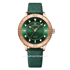 NAVIFORCE NF-5020L Green Rosegold Rubber Strap