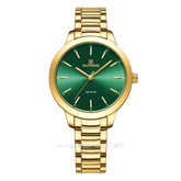 NAVIFORCE NF-5025L Gold Dial Green Stainless Steel Strap
