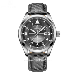 NAVIFORCE NF-8022M Grey Black Analog Leather Strap