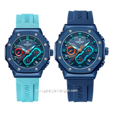 NAVIFORCE NF-8035G & NF-8035L Chronograph Blue Rubber Strap