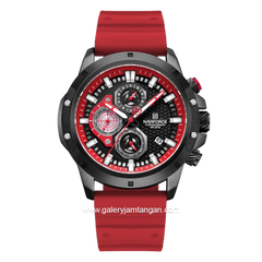 NAVIFORCE NF-8036M Chronograph Red Black Silicone Strap