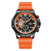 NAVIFORCE NF-8036M Chronograph Orange Black Silicone Strap