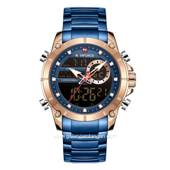 NAVIFORCE NF-9163M Ana-Digi Blue Rosegold Stainless Steel