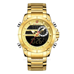 NAVIFORCE NF-9163M Ana-Digi Full Gold Stainless Steel