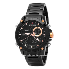 NAVIFORCE NF-9163M Ana-Digi Full Black Stainless Steel