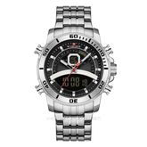 NAVIFORCE NF-9181M Digital Analog Silver Dial Black Stainless Steel