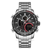 NAVIFORCE NF-9182M Digital Analog Silver Stainless Steel