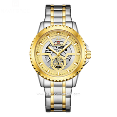 NAVIFORCE NF-9186M Silver Gold Stainless Steel