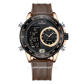 NAVIFORCE NF-9199M Digital Analog Ring Black Rubber Strap