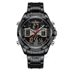 NAVIFORCE NF-9201M Black Analog Digital Stainless Steel Strap