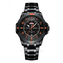 NAVIFORCE NF-9204M Black Hour Marker Orange Stainless Steel