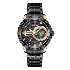 NAVIFORCE NF-9206M Multifuction Black Crown Rosegold Stainless Steel