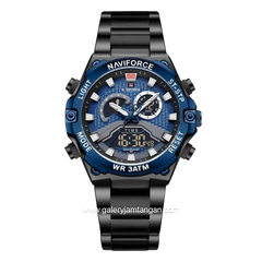 NAVIFORCE NF-9207M Black Dial Blue Stainless Steel Strap