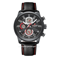 NAFIVORCE NF-9211ML Black Multifunction Leather Strap