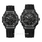 NAVIFORCE NF-8035G & NF-8035L Chronograph Full Black Rubber Strap