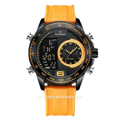NAVIFORCE NF-9199M Digital Analog Ring Black Rubber Strap
