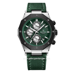 NAVIFORCE NF-8028M Green Chronograph Leather Strap